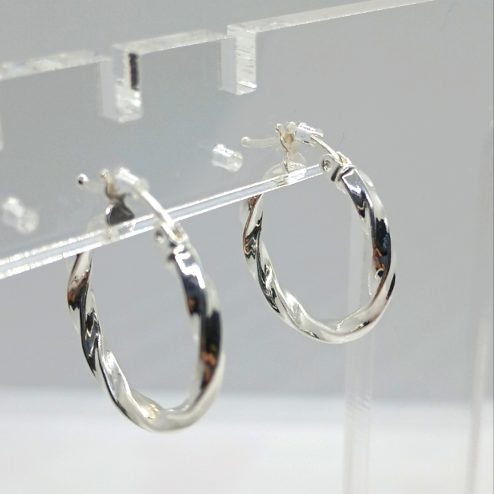 Small Twist Hoops Earrings .925 silver